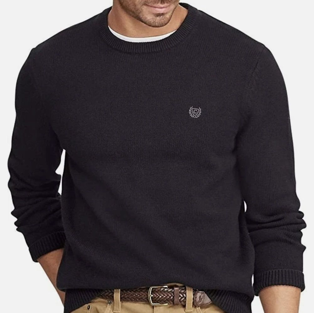 Chaps Men's Black Crewneck Sweater Sz L NWT